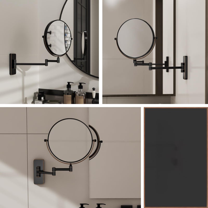 Nicesail Orb 1X/10X Magnifying Makeup Mirrors for Wall Mounted Makeup Mirror 8 Inch, Double-Sided 10x Magnifying Mirror Wall Mount, Oil Rubbed Bronze (8 Inch, 10X) - Image 2